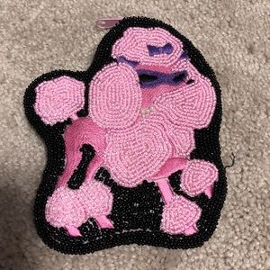 Beaded Poodle Change Purse